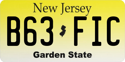 NJ license plate B63FIC