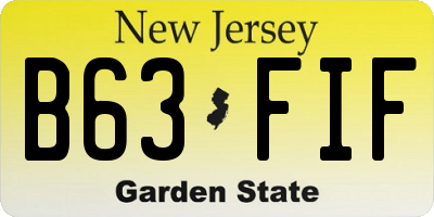 NJ license plate B63FIF
