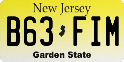 NJ license plate B63FIM