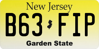 NJ license plate B63FIP