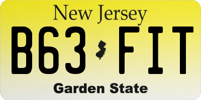 NJ license plate B63FIT