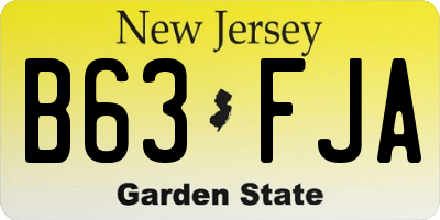 NJ license plate B63FJA