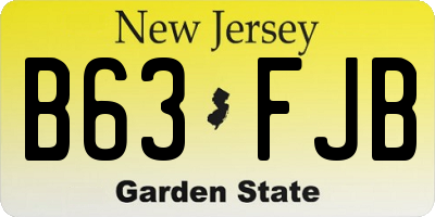 NJ license plate B63FJB