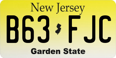 NJ license plate B63FJC