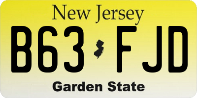 NJ license plate B63FJD