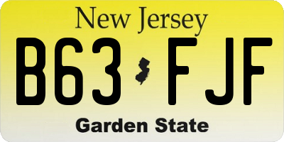 NJ license plate B63FJF