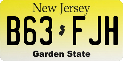 NJ license plate B63FJH