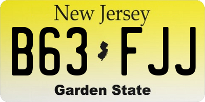 NJ license plate B63FJJ