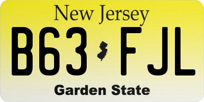 NJ license plate B63FJL