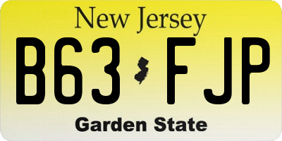 NJ license plate B63FJP