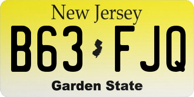 NJ license plate B63FJQ
