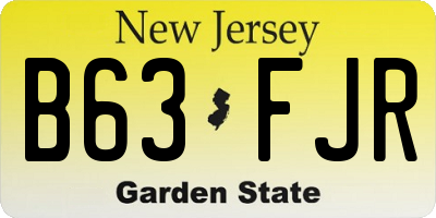 NJ license plate B63FJR
