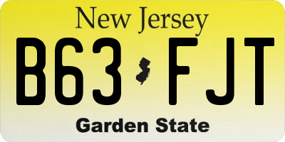 NJ license plate B63FJT