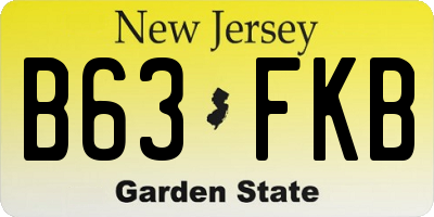 NJ license plate B63FKB