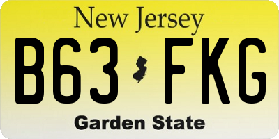 NJ license plate B63FKG