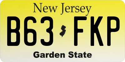 NJ license plate B63FKP