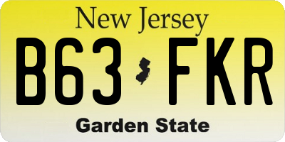 NJ license plate B63FKR