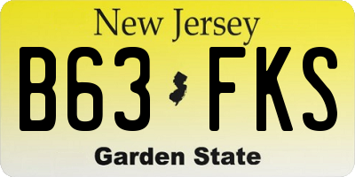 NJ license plate B63FKS