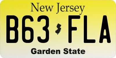 NJ license plate B63FLA