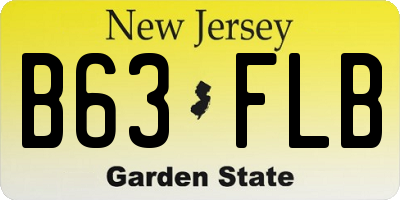 NJ license plate B63FLB