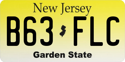 NJ license plate B63FLC