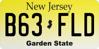 NJ license plate B63FLD