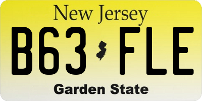 NJ license plate B63FLE