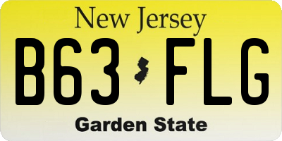 NJ license plate B63FLG