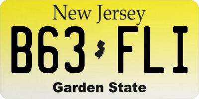 NJ license plate B63FLI