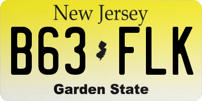 NJ license plate B63FLK