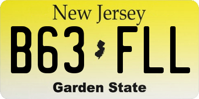 NJ license plate B63FLL