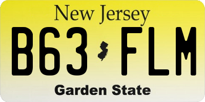 NJ license plate B63FLM