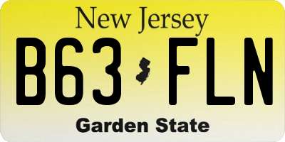 NJ license plate B63FLN