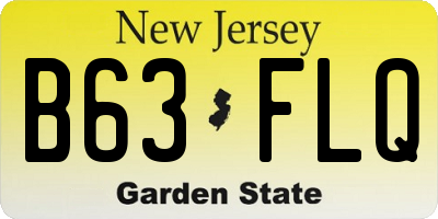 NJ license plate B63FLQ