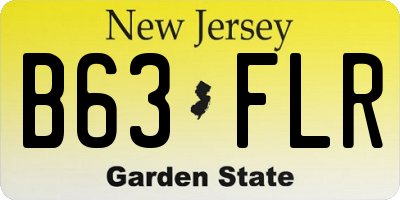 NJ license plate B63FLR