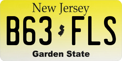 NJ license plate B63FLS