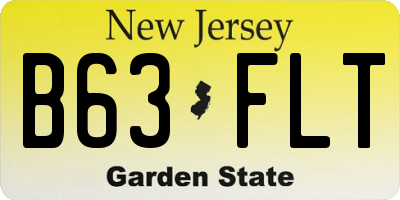 NJ license plate B63FLT