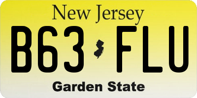 NJ license plate B63FLU