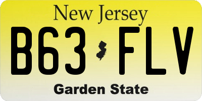 NJ license plate B63FLV