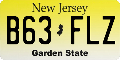 NJ license plate B63FLZ