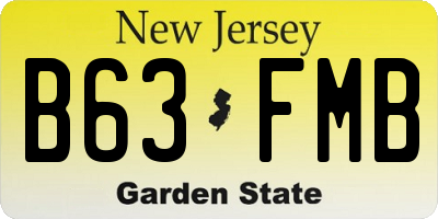 NJ license plate B63FMB