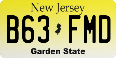 NJ license plate B63FMD