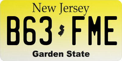 NJ license plate B63FME