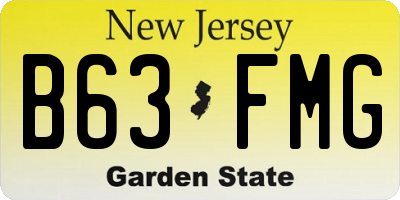 NJ license plate B63FMG