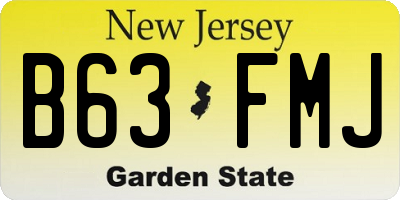 NJ license plate B63FMJ