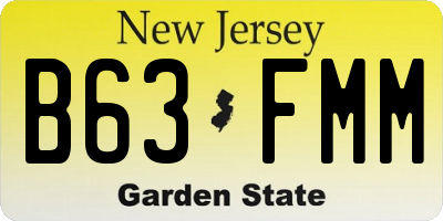 NJ license plate B63FMM