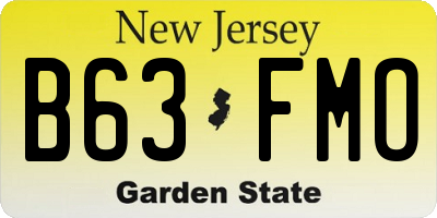NJ license plate B63FMO