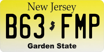 NJ license plate B63FMP