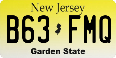 NJ license plate B63FMQ