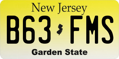 NJ license plate B63FMS